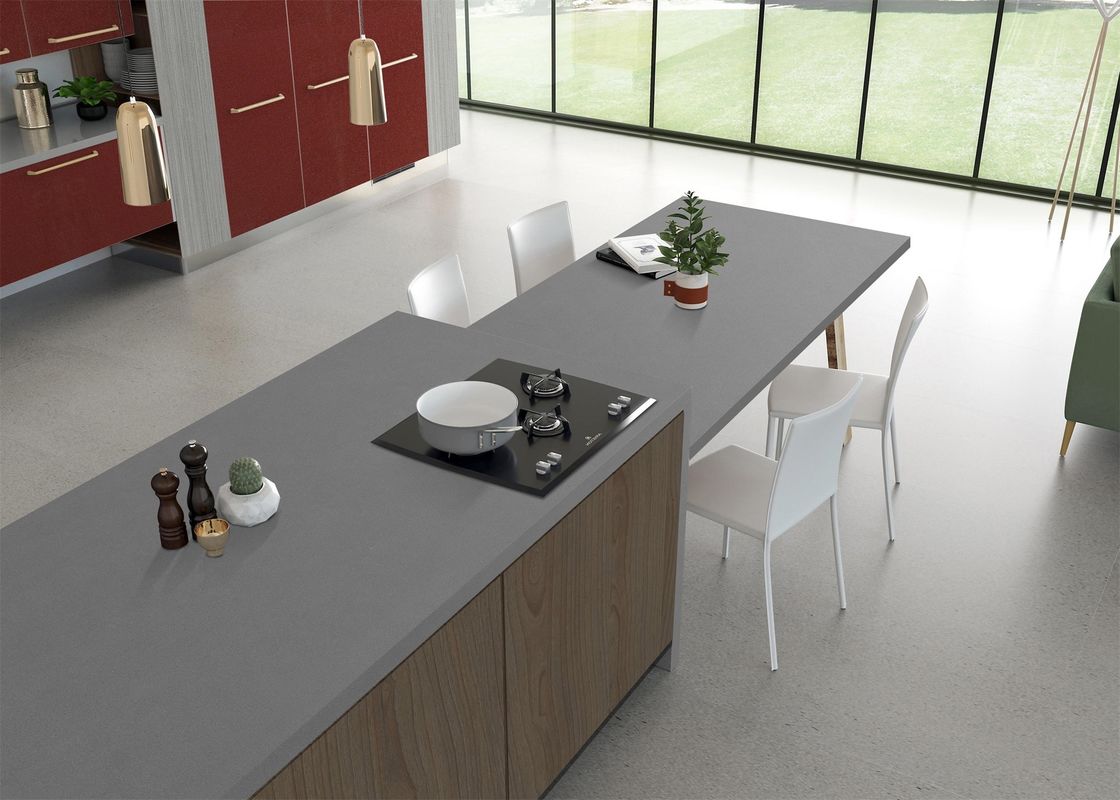 Customized Kitchen Quartz Stone Top Anti Faded , Engineered Quartz Worktops