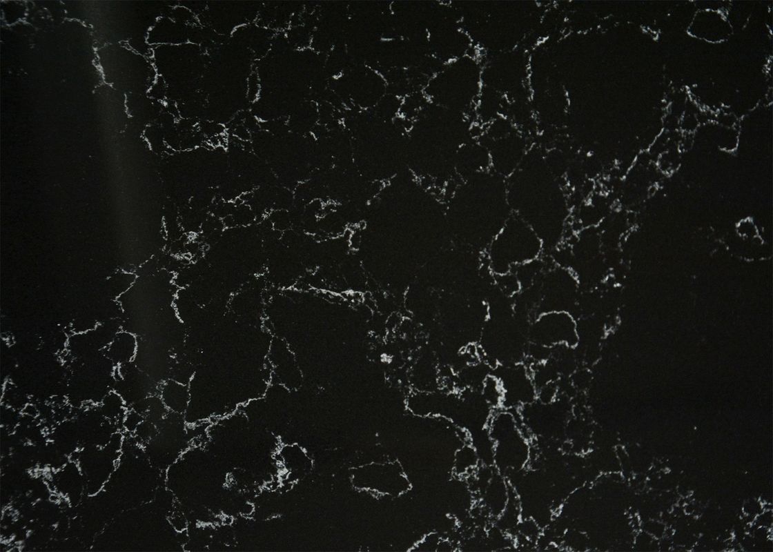 Mirror Calacatta Black Quartz Stone Solid Surface For Interior Decoration