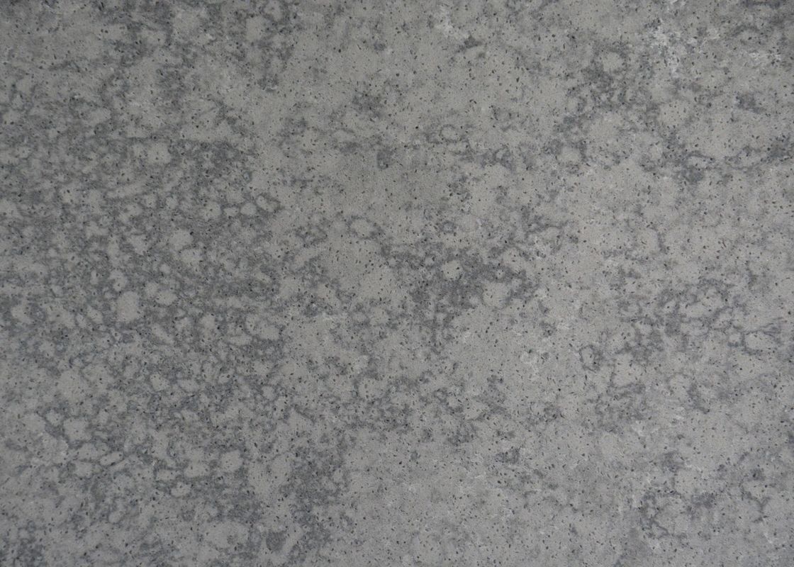 Polished Surface Gray Quartz Stone Acid Resistant For Kitchen Countertop