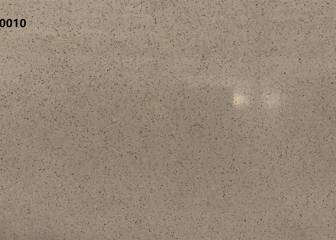Man Made Brown Quartz Stone Countertop Solid Surface Staining Resistant