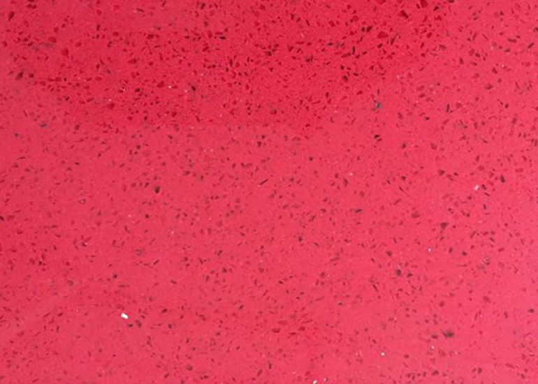 Rose Red Recycled Glass Quartz Countertops Scratch Resistance 3000mm X 1400mm
