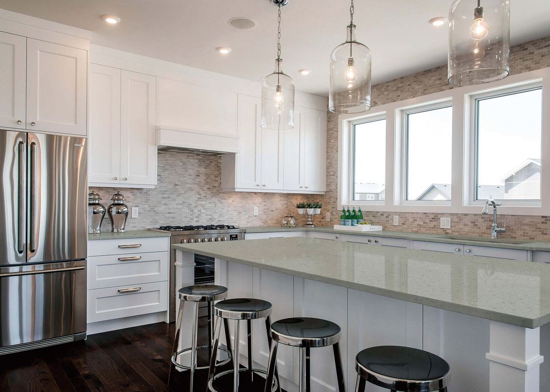 Solid White Quartz Kitchen Countertops Artificial Quartz Stone Slabs