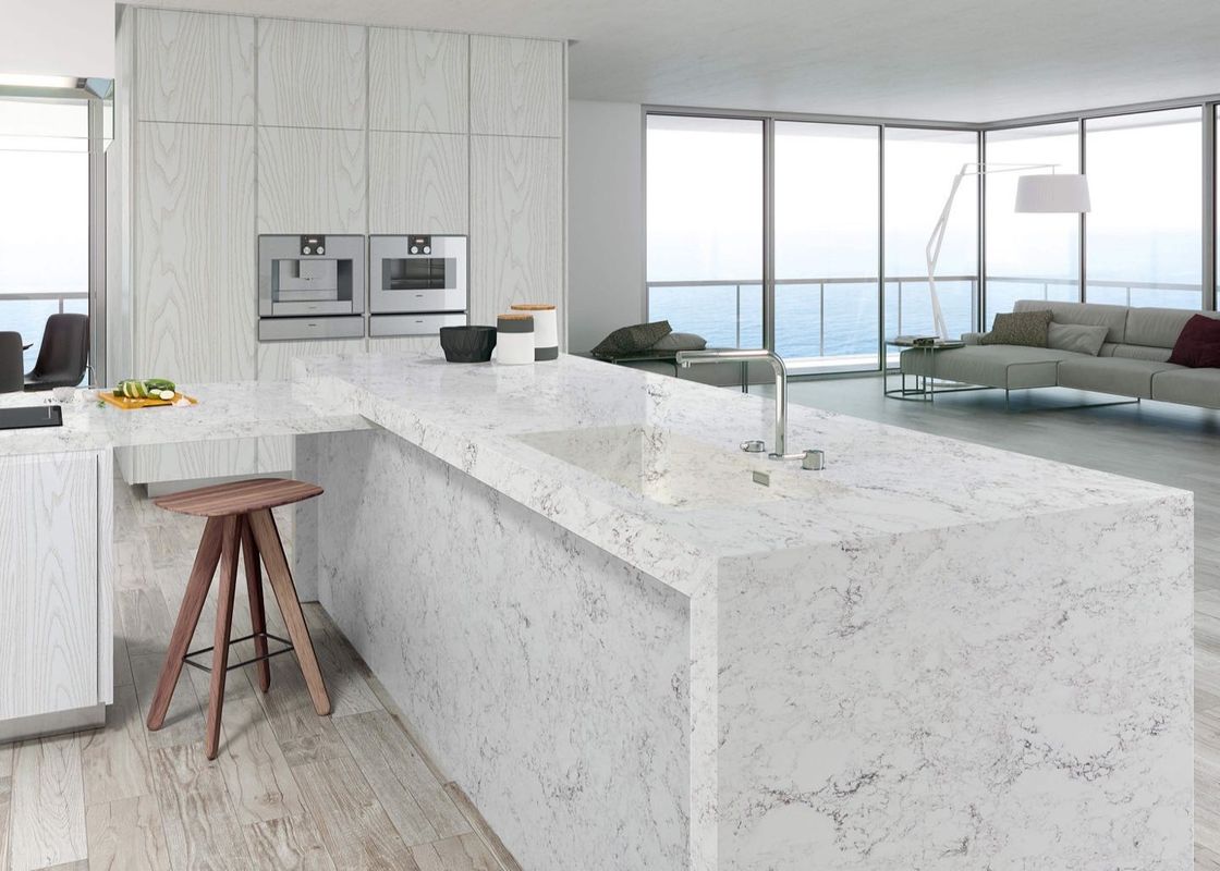 High Hardness Quartz Stone Kitchen Top White Quartz Countertops With