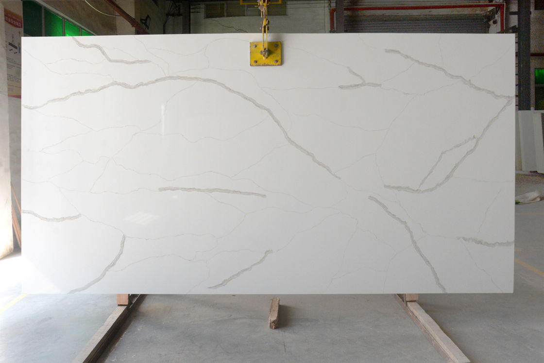 Home Decoration Classic White Artificial 8 MM Calacatta Quartz Stone