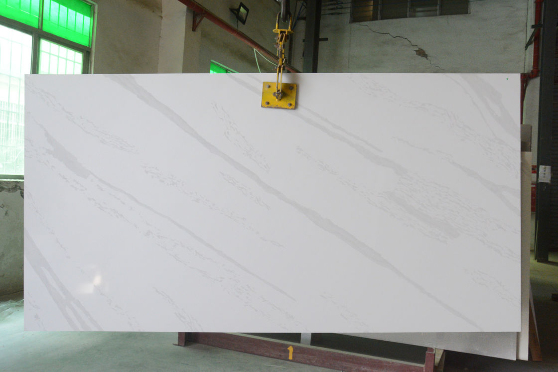 Polished White Calacatta Artificial Quartz Stone Decorative Building Materials