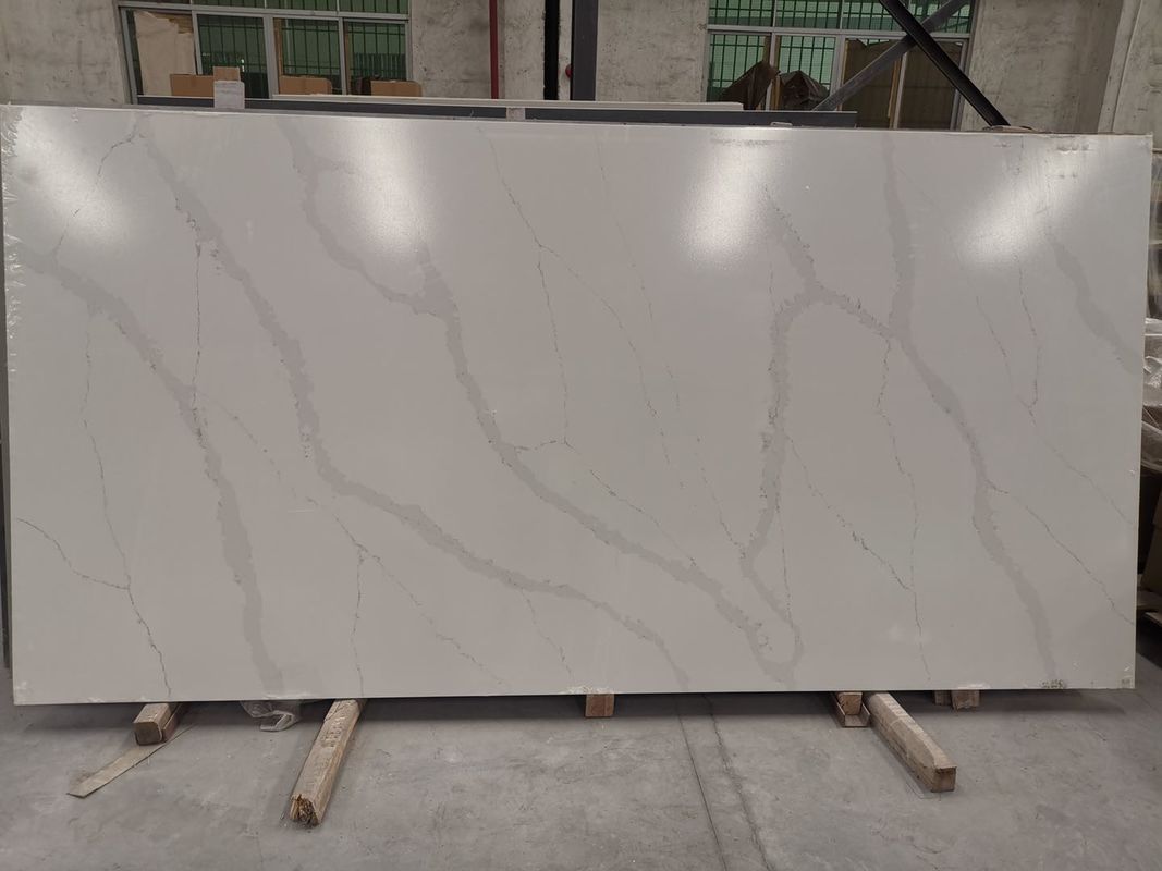 Non Porous White 3000*1600 Calacatta Quartz Stone