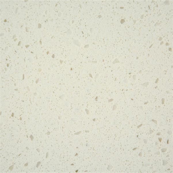 Non Abrasive 15MM Creamy White Glass Quartz Stone Tiles