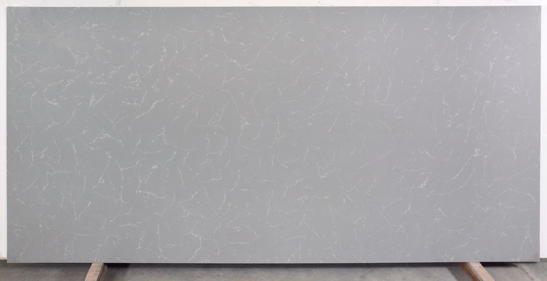 Polished Surface Artificial Grey Quartz Countertops Sheet 6-30MM Thickness