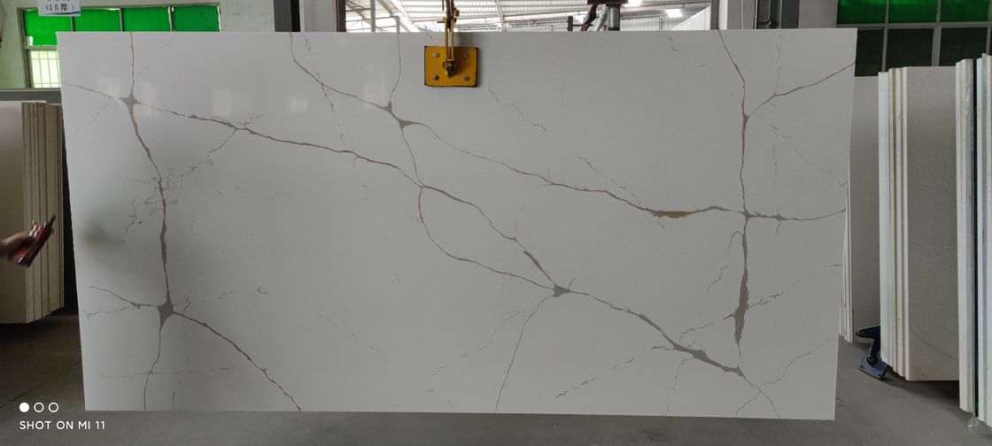 Nsf Artificial Calacatta Quartz Stone For Kitchen Bathroom Commercial Countertops