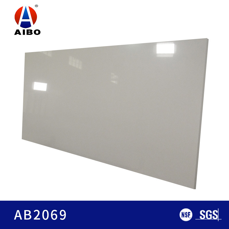 3000*4000*20MM Light Grey Glass Wall Panel Quartz Stone Floor Wall