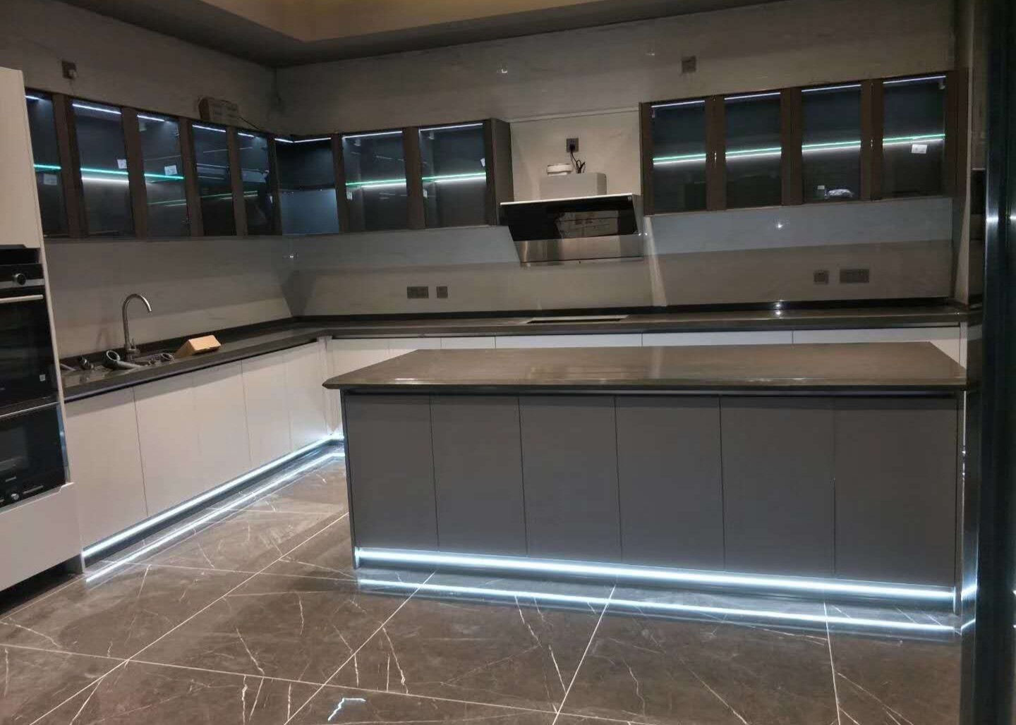 Grey Brown Quartz Stone Top Quartz Bathroom Worktops NSF SGS Certification