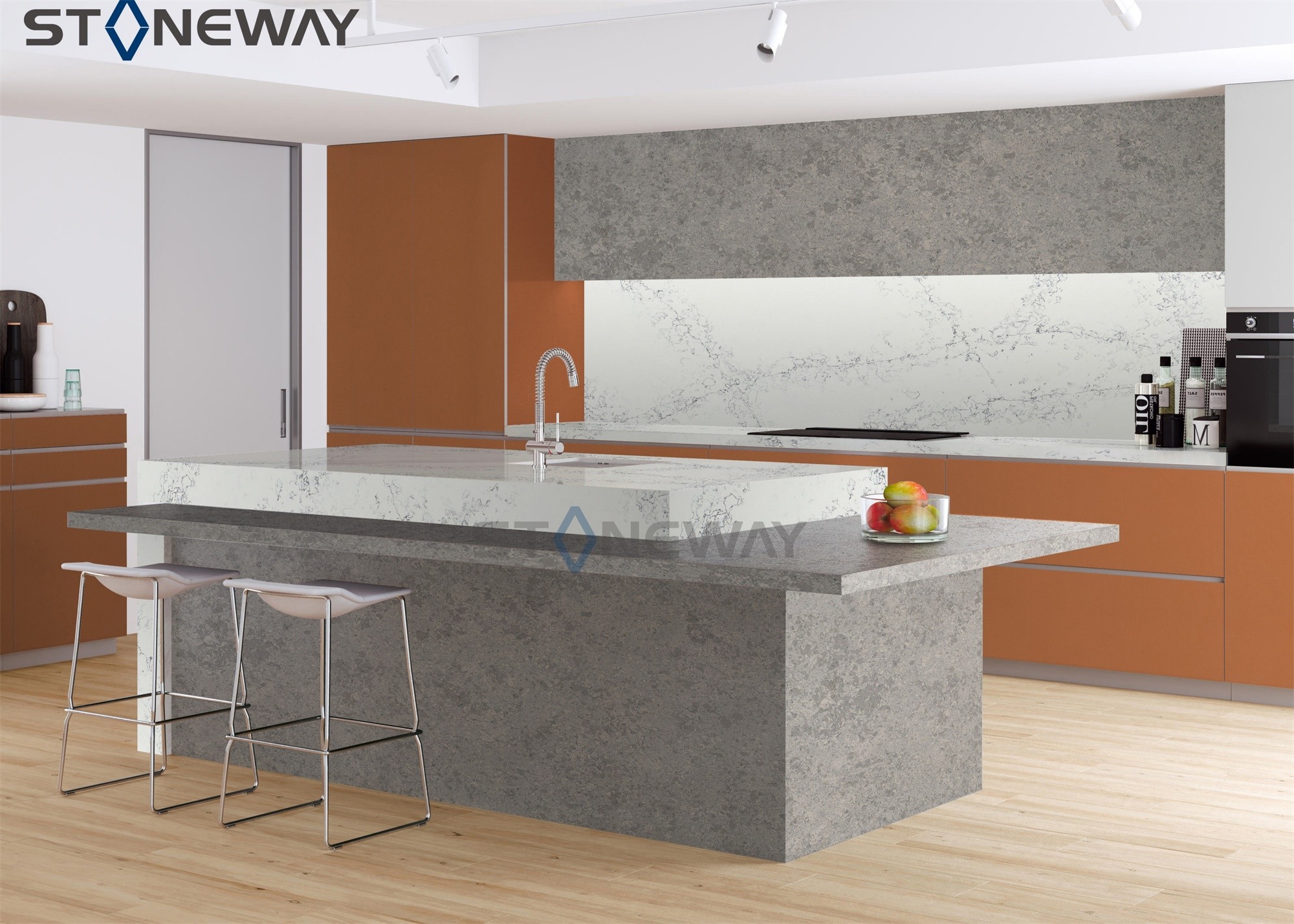 High Hardness Quartz Shower Surround Panels Pure White Quartz Stone 6.5