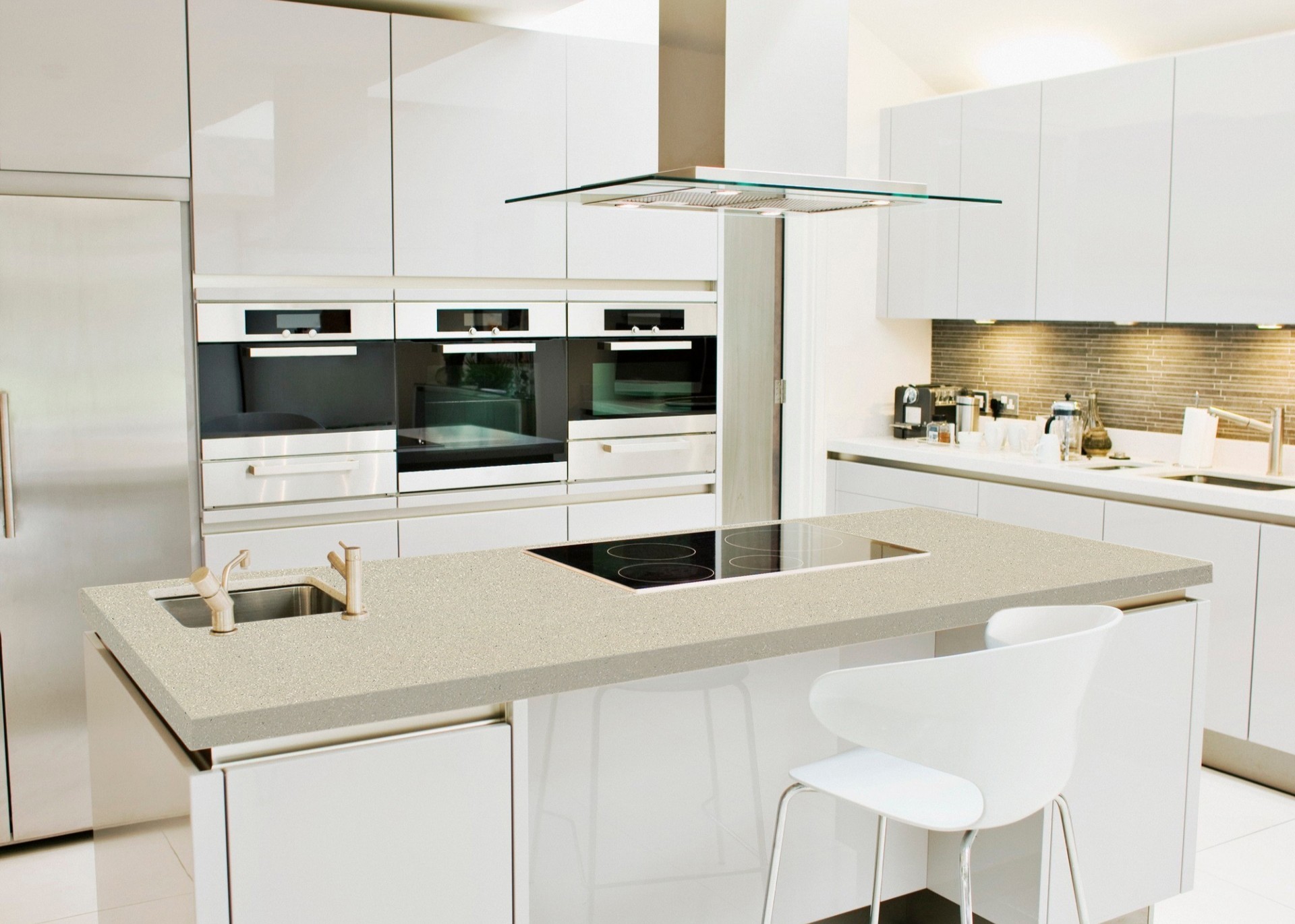 Home Depot White Quartz Kitchen Countertops With NSF SGS Certification