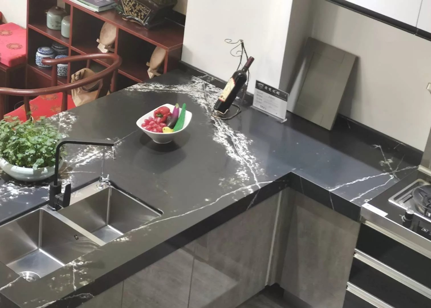 Engineered Quartz Kitchen Countertops , Eco Friendly Quartz Countertops