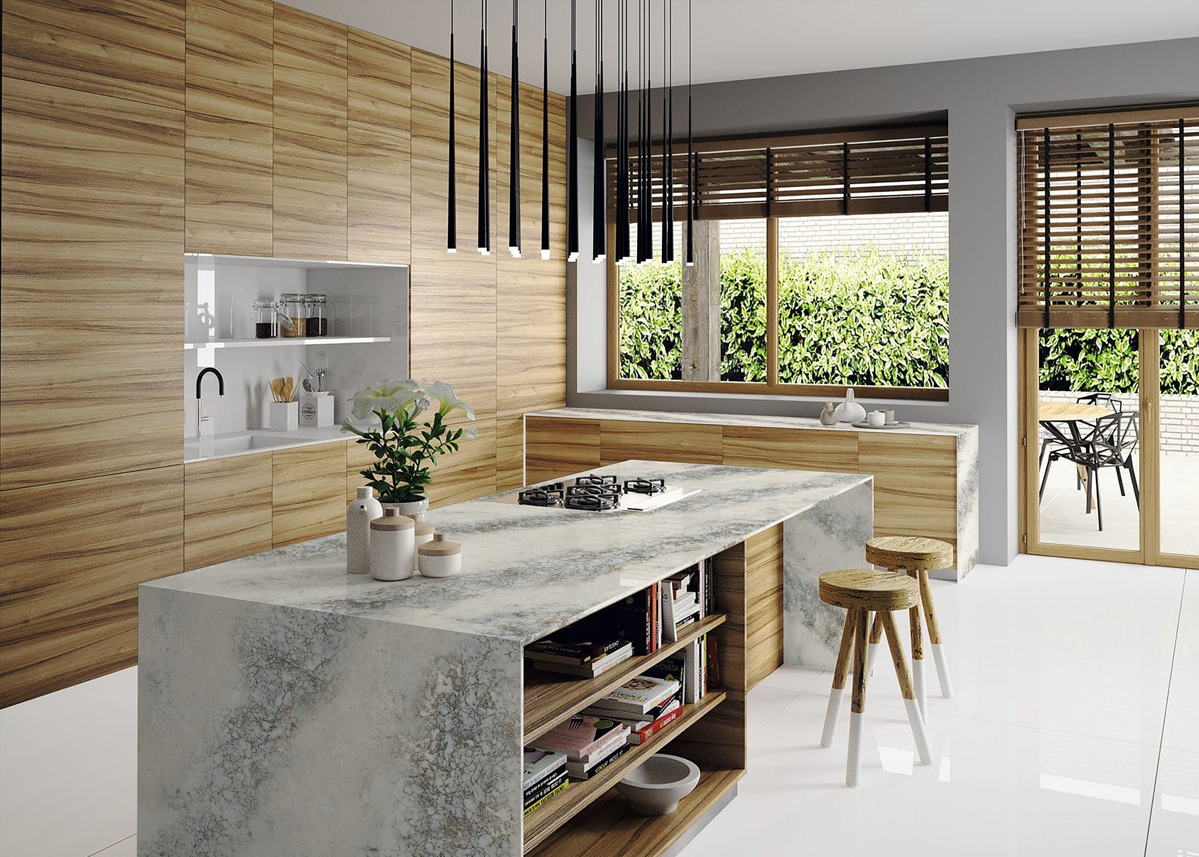 Anti Slip White Mirror Quartz Floor Tiles Impact ...