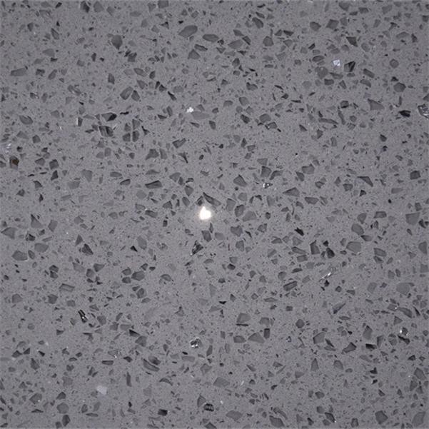 12MM Iron Grey Glass Quartz For Non Slippery Indoor Floor Tiles